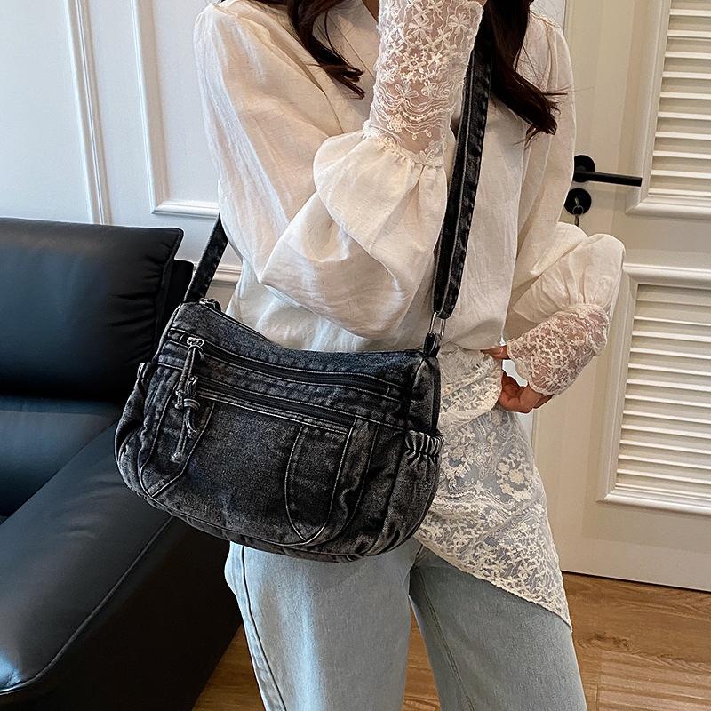 Denim Bag Damen Große Kapazität Herbst und Winter Casual Crossbody Bag Pendler Einkaufstasche