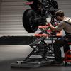 Motorcycle Jack Lift 1500lb Pneumatic Motorcycle Stand Removable Workbench