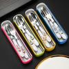Stainless Steel Chopsticks Spoons Three Piece Portable Cutlery Set Student Travel Cutlery Spoons Chopsticks Forks