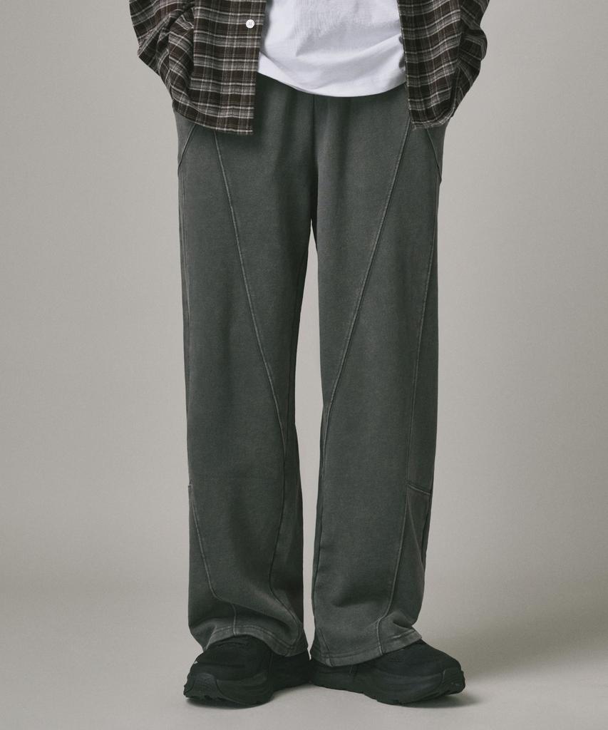 Beodeonteu Multi-Cut Line Pigment Sweatpants [Charcoal]