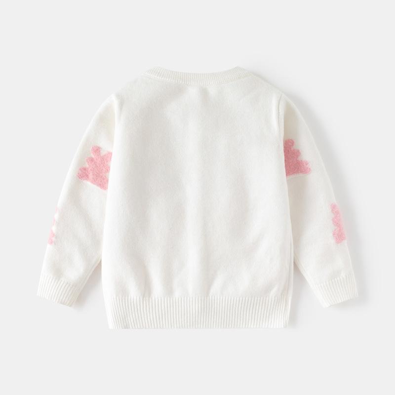 Sweet Cardigan Sweater for Girls Spring Kids Bunny Single-breasted Sweater