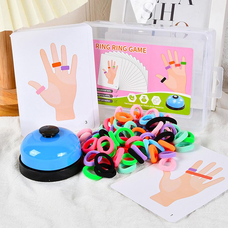 Kids Finger Ring Board Game Color Matching Toys Interactive Party Games Hand-Eye Coordination Sensory Educational Toys For Child