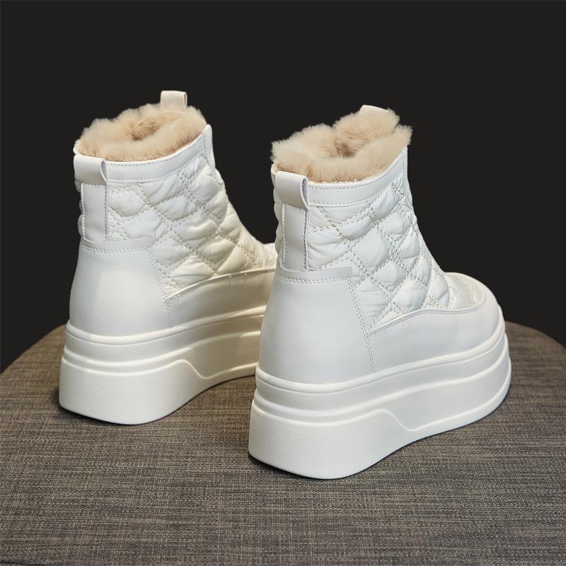 Rabbit Fur Snow Boots Women 2 Winter Velvet Snow Cotton Platform Cotton Shoes Winter Shoes Women's Shoes Wear White Shoes Women
