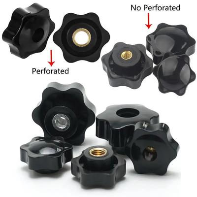5/10 PCS M4 M5 M6 M8 M10 M12 Plum Hand Tighten Nuts Handle Thread Star Mechanical Black Thumb Nuts Clamping Knob Manual Nuts