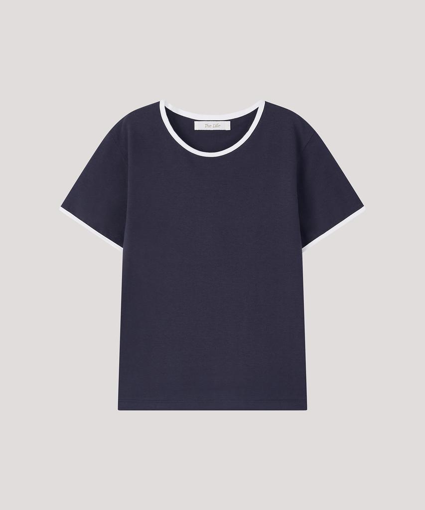 Deolil Layered Coloration Top_ Navy