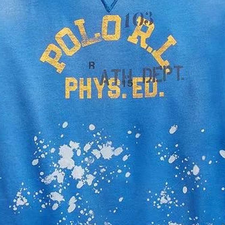 Polo Ralph Lauren SS23 Letter Print Casual Crew Neck Long Sleeve Sweatshirt Men Sweatshirt Blue 710905373-001