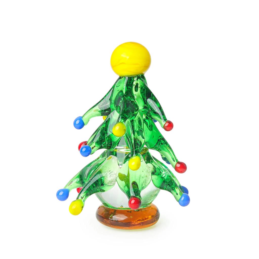 Glass Crafts Jiangsu Glass Ornaments Car Accessories Mini Micro Landscape Christmas Tree  Gift