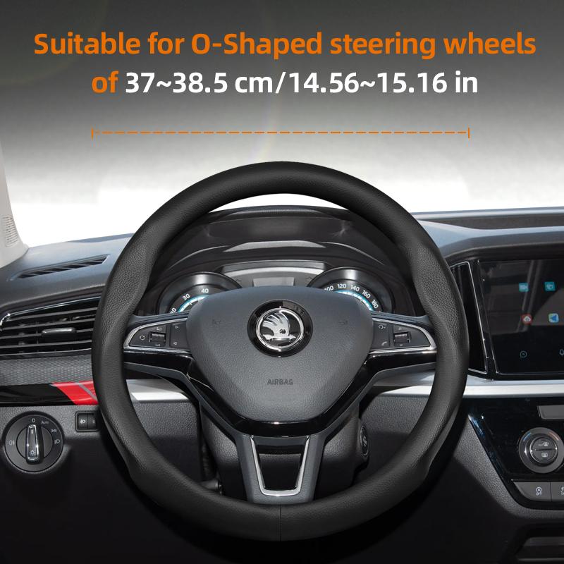 KTDJ9 Suitable for Skoda Ultra-Thin Breathable Leather Steering Wheel Cover Suitable for Octavia 2 3 A7 1 Superb Roomster A5