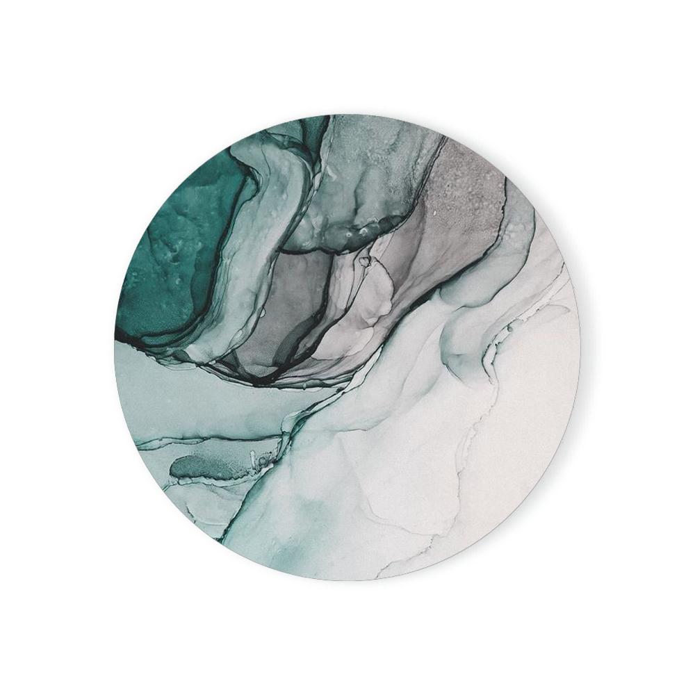 Round Absorbent Ceramic Stone Coasters Set with Cork Base Marble Coasters for Table Housewarming Gift for Home Decoration