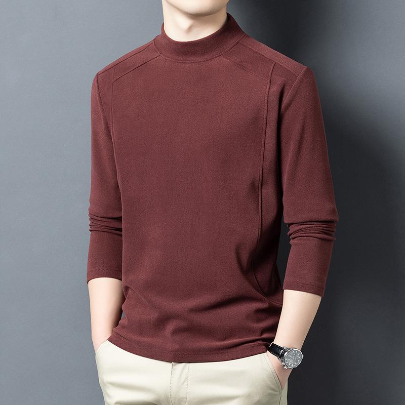 Men S Half High Neck Long Sleeve Casual Base Layer T Shirt