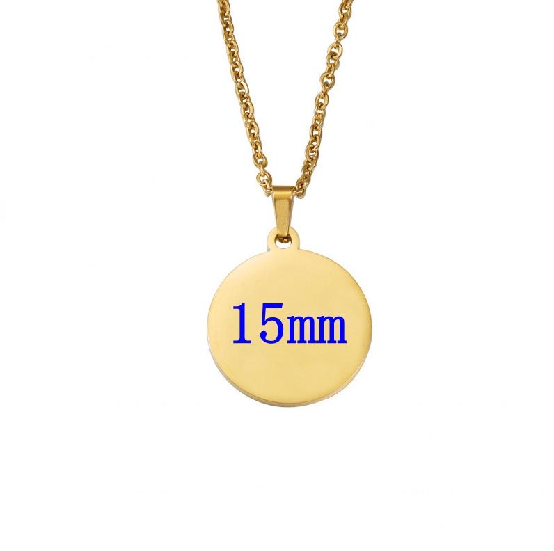 10pcs 45cm 50cm 60cm Simple 304 Stainless Steel Glossy Disc Necklace For Women Pendant Necklace