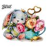 Childrens Bedroom Wall Stickers Watercolor Rabbit & Flowers Light Switch Sticker Cute Bunny Peel And Stick Decal Floral Socket Decoration