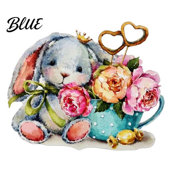 Childrens Bedroom Wall Stickers Watercolor Rabbit & Flowers Light Switch Sticker Cute Bunny Peel And Stick Decal Floral Socket Decoration