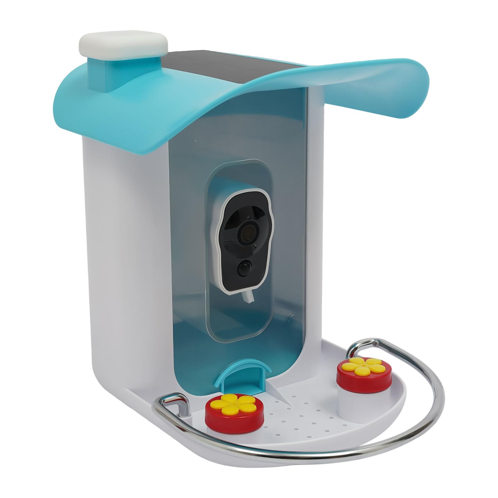 

Smart Bird Feeder with Camera & AI Recognition 150° Wide Angle Two-Way Audio Solar Powered with 4-Month Battery for Bird Watch синий