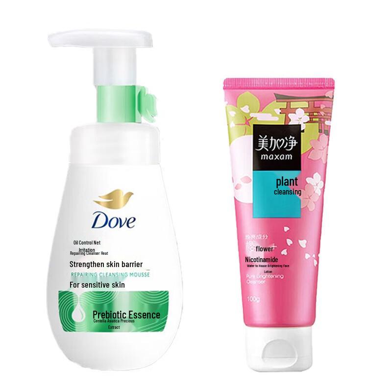 Meijianjing Hydrating Cleanser & Dove Oil Control Foam Set