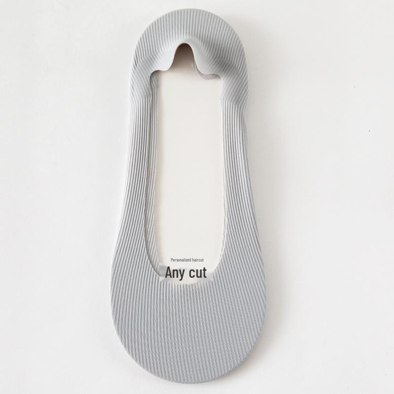 Women's Ice Silk Low Cut No-Show Striped Mesh Lace Boat Socks - Super Thin & Non-Slip