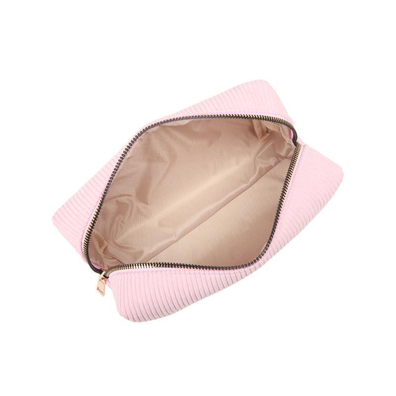 Corduroy Octagonal Winter Cosmetic Travel Bag - Large Capacity Toiletry Storage
