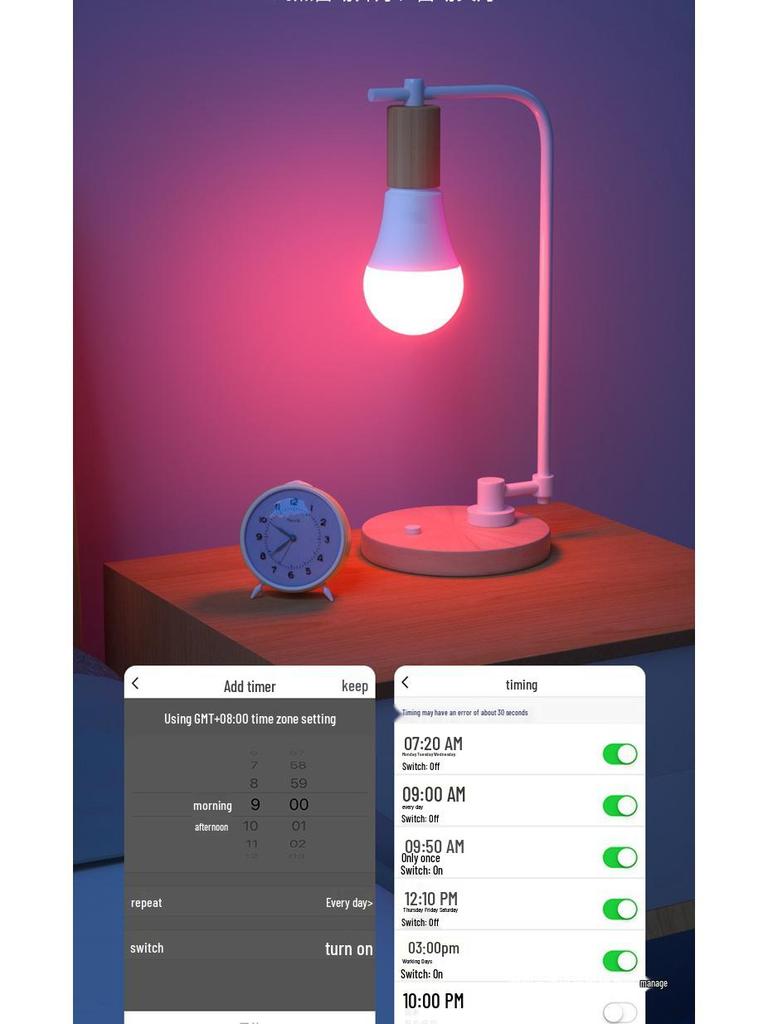 Xiaomi Smart LED Bulb: Colorful E27 with WiFi, Bluetooth, and AI Voice Control for Ambient Lighting