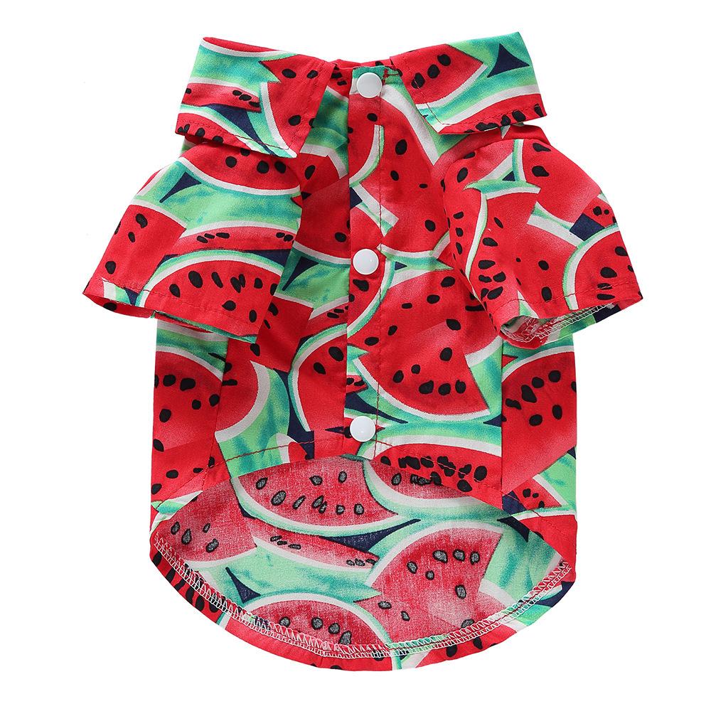 Spring and summer breathable pet clothes watermelon pineapple lemon beach beach dog walking summer shirt dog clothes