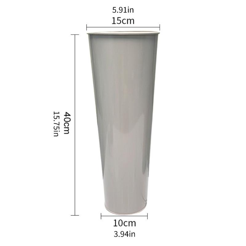 2Pcs Large Metal Vases Farmhouse French Flower Bucket Vases for Cut Flowers Wedding Table Centerpiece Home Decorations