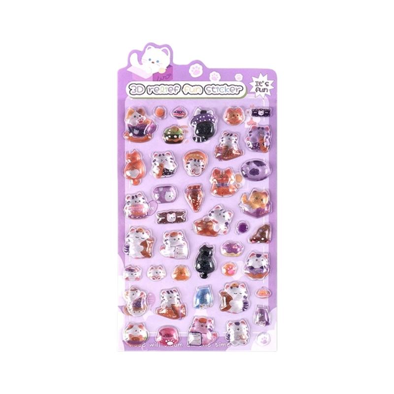 

Embossed Animal PVC Sticker Kid Reward Sticker for Scrapbooking Journal Planner Water Bottle Photo Album Phone Case