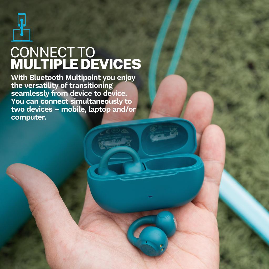 JLab Flex Ear Cuff Earphone Bluetooth Open Ear Teal
