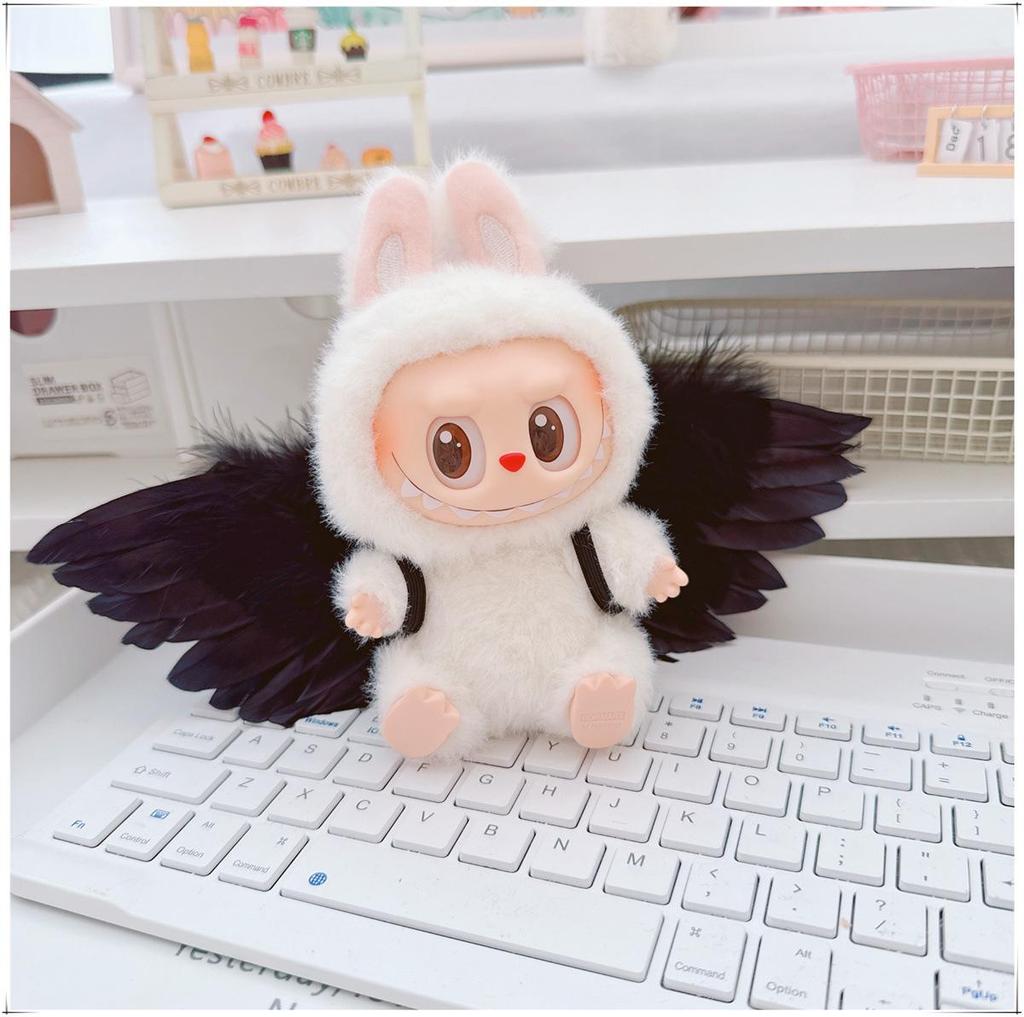 First, Second, and Third Generation Labubu Doll Clothes & Accessories Set: Includes 17cm and 10cm Doll Clothes, Crossbody Bag, and Hair Clip.