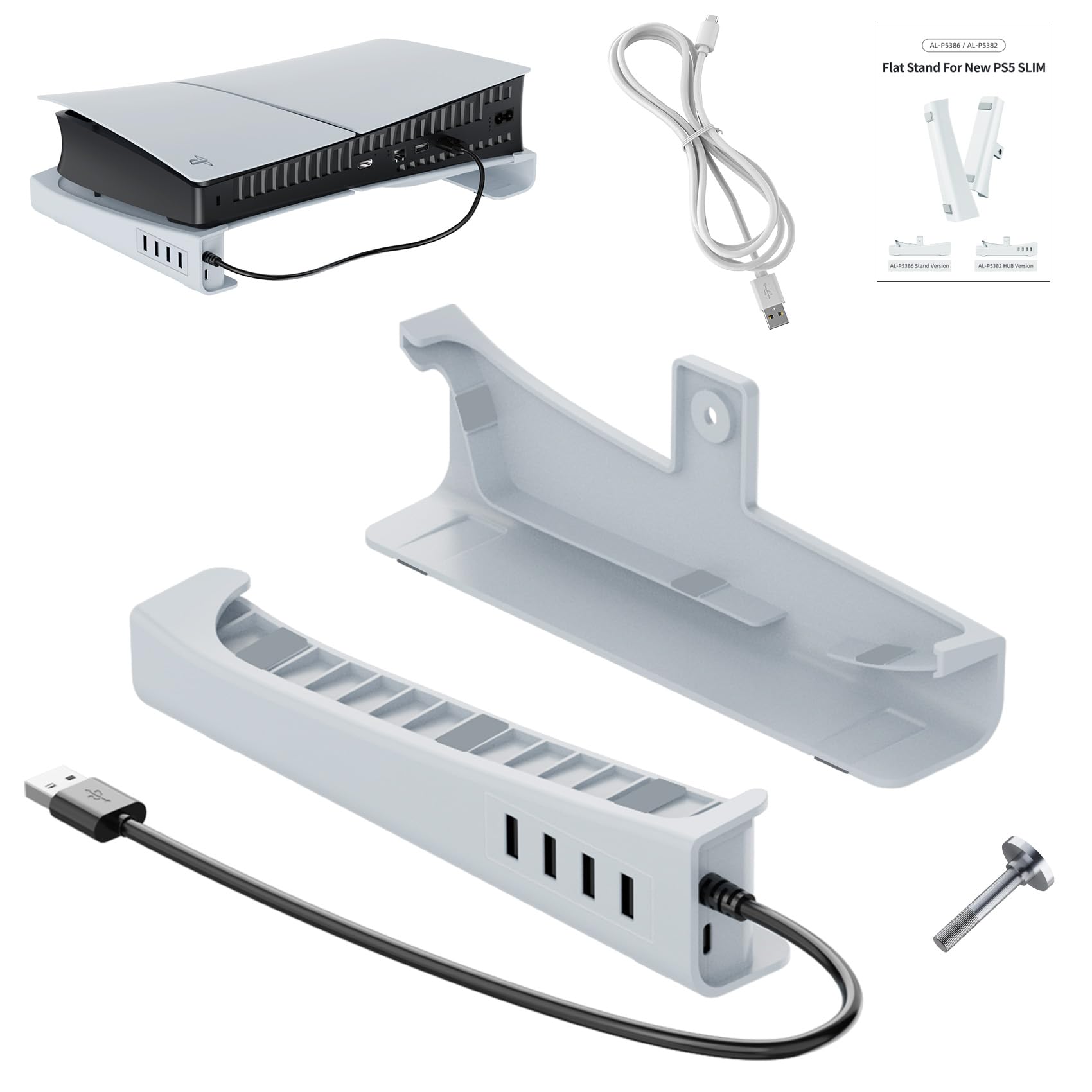 

Slim PS5 Pro Horizontal Stand with USB PS5 Slim Horizontal OLCLSS PS5 Pro Stand Prevents Tips and Heat Includes PS5 Slim Accessory Mounting PS5 Pro