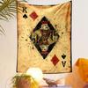 King Queen Card Tapestry Wall Hanging, Spade Heart Combo Playing Card Art, Casino Wall Decor for Bedroom Living Room Dorm
