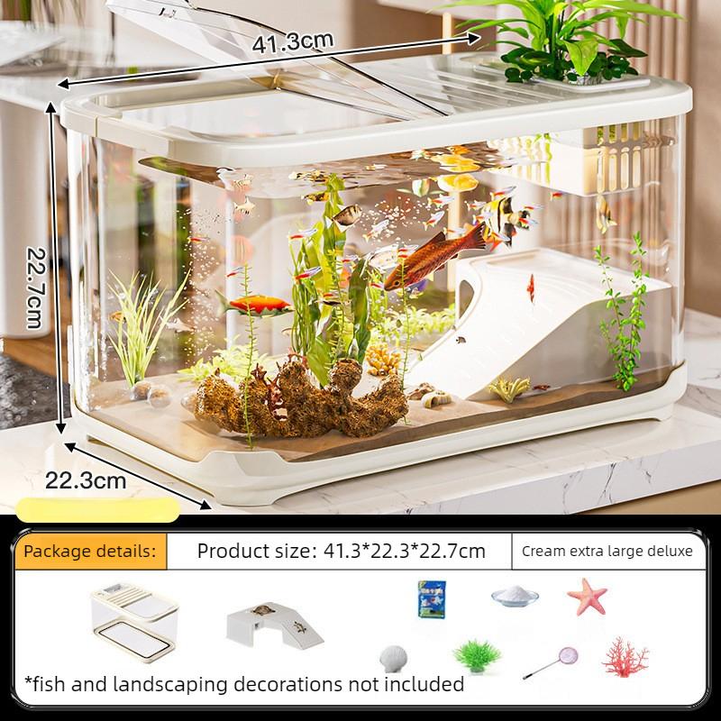 Breeding Container Fish Tank Turtle Tank Aquarium Living Room Balcony Ecological Terrariums Transparent Goldfish Tank Products