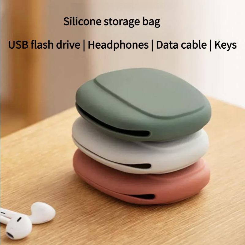 1PC silicone bag earphone cable storage bag appearance data cable storage bag