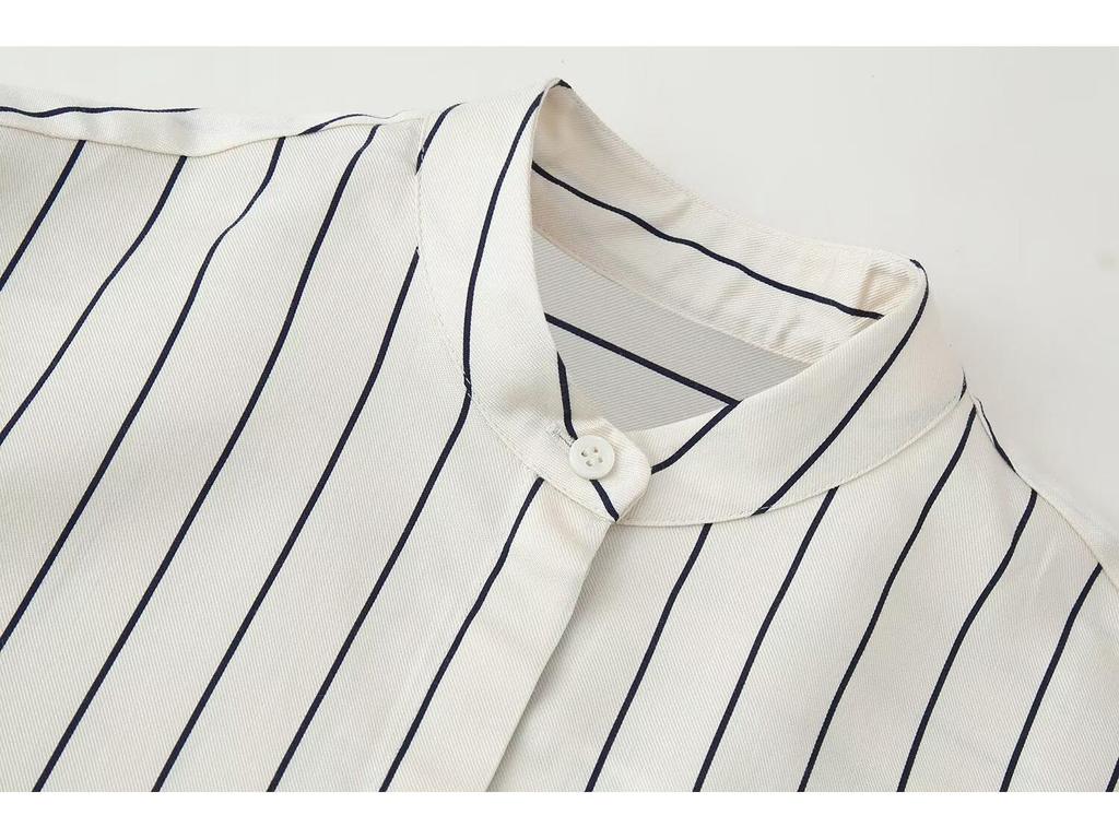 Women's Fashion Striped Fluffy Sleeve Shirt & Pants Set - 2026 Trending Style
