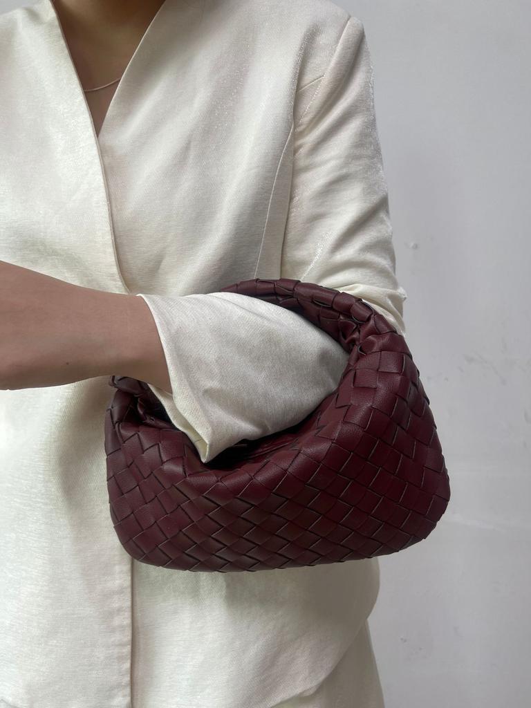 Trend Knödel Damen Tasche vielseitige Schultertasche Temperament Handtasche personalisierte Croissant handgewebt