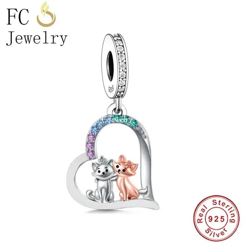 

FC Jewelry Fit Original Charm Bracelet 925 Silver Panda Penguin Sloth Bear Monkey Tiger Bulldog Fox Cat Bead For Making Berloque