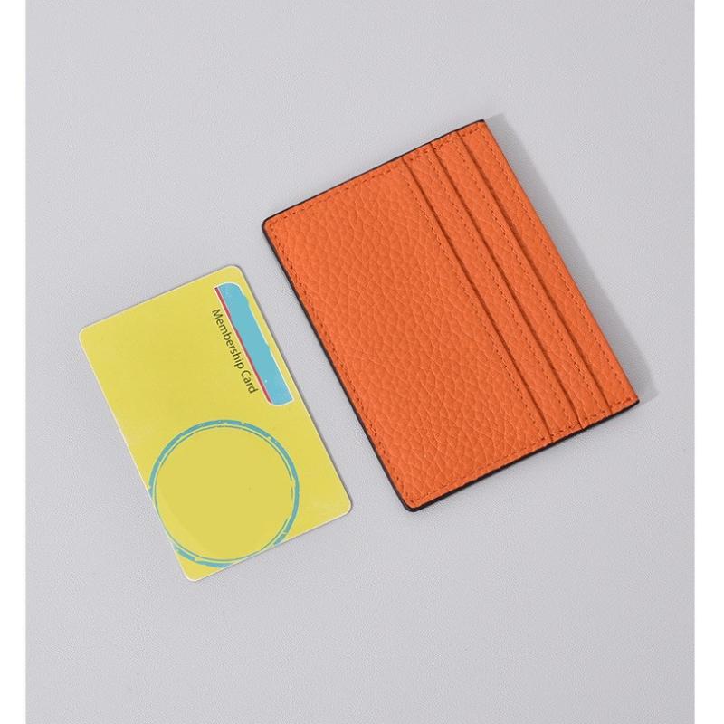 Ultra-Thin Genuine Leather Business Card Holder Compact Wallet Simple Design Top Layer Cowhide Single-Piece Card Sleeve High-End