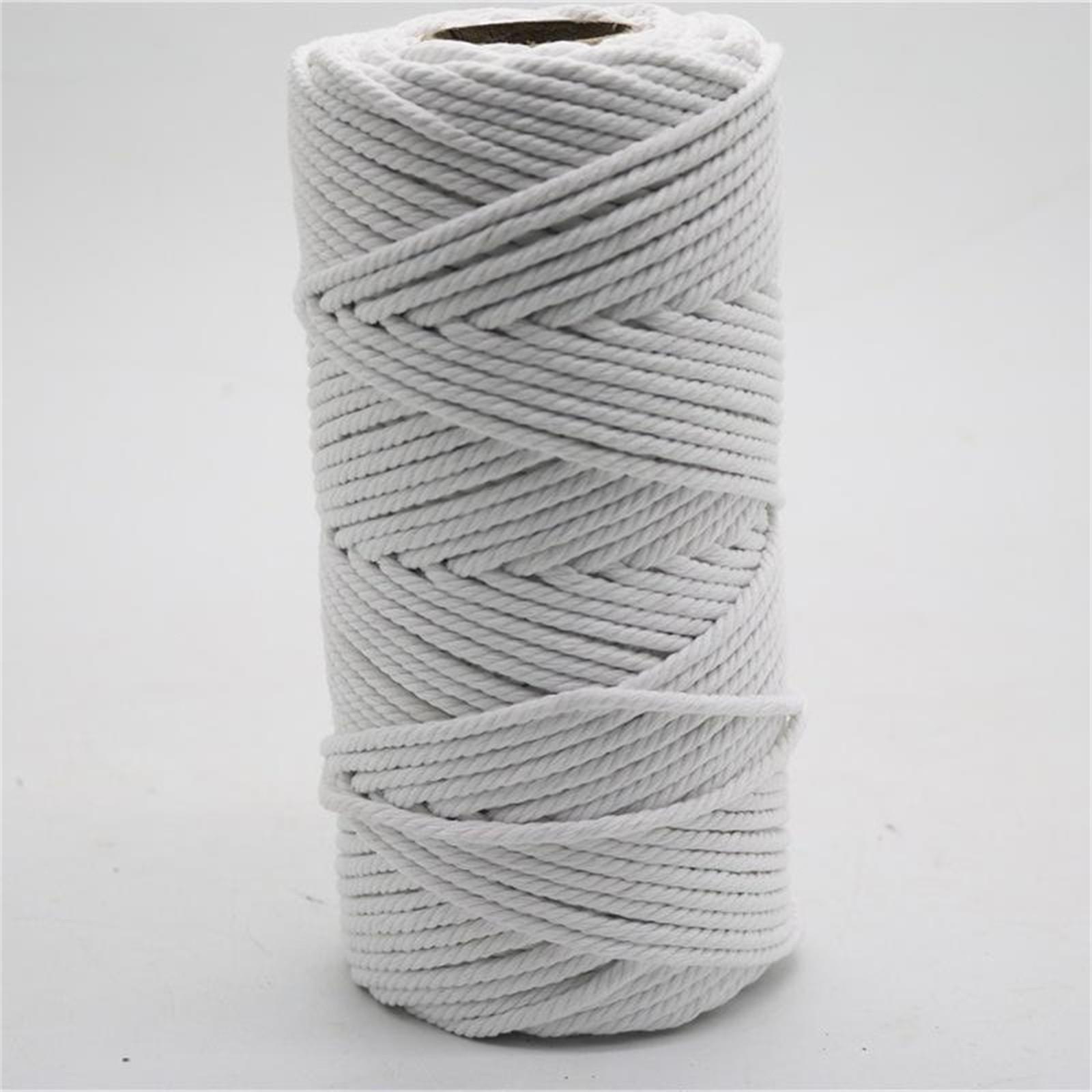 

4 мм Цветной хлопковый шнур DIY Ручное ткачество Материал для гобелена Веревка Веревка для бирок Цветной хлопковый шнур 100 м One Size белый