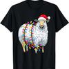 Christmas Lights Sheep Wearing Xmas Hat - Sheep Lover T-Shirt