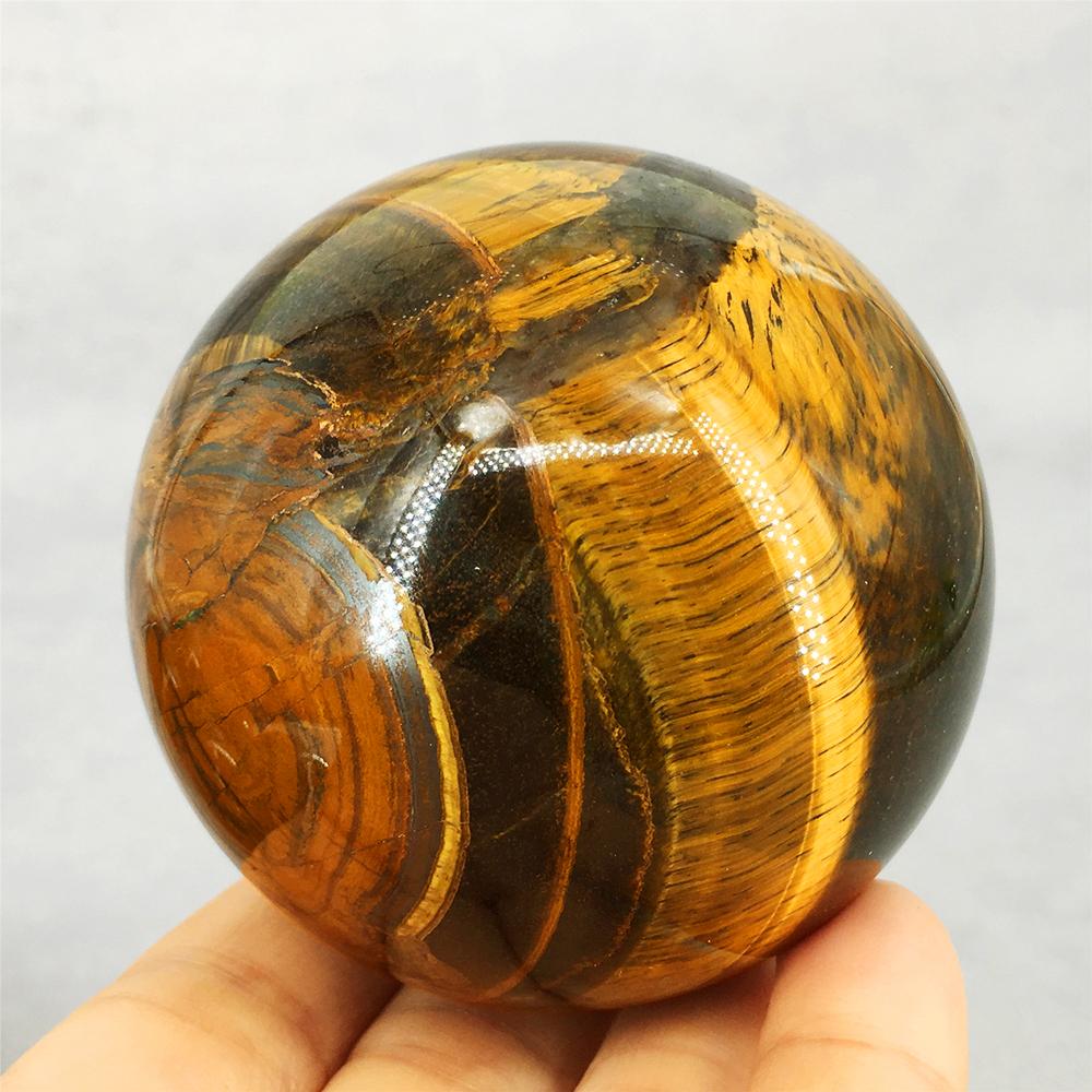 Natural Tiger Eye Crystal Ball Polished Yellow Tiger Eye Sphere for Home Decor Feng Shui Healing Raw Stone Decorative Orb