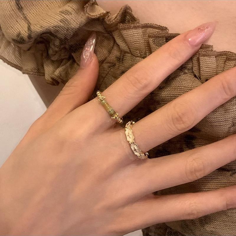 Chic Open Fashionable Adjustable Womens Ring Unique Geometric Shape In Copper