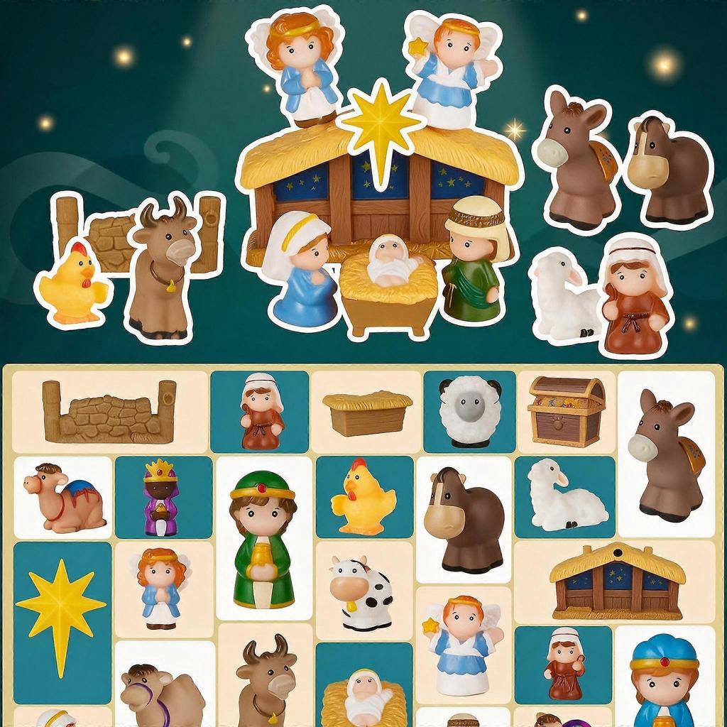 Calendar de Advent cu Scena Nașterii pentru Copii 2026, Cadou de Crăciun