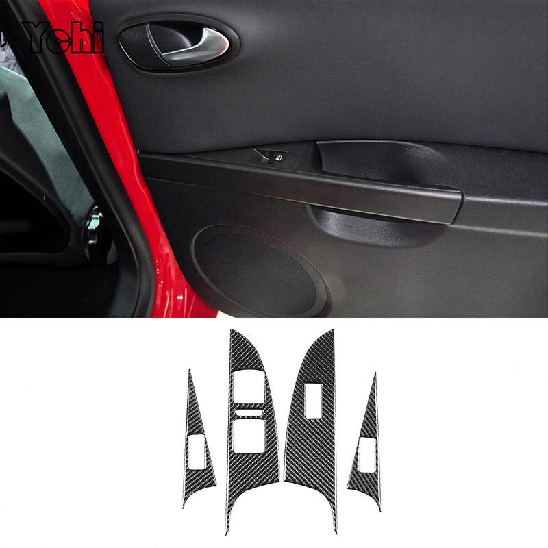 For Mazda MX-5 2016+ Matte Real Carbon Fiber Center Control Gear Shift Panel Multimedia Panel Cover Steering Wheel Frame Sticker