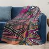 Vibrant Geometric Pattern Blanket for Sofa Bed Travel Camping Living Room Office Conditioning Blanket for All Seasons Gifts