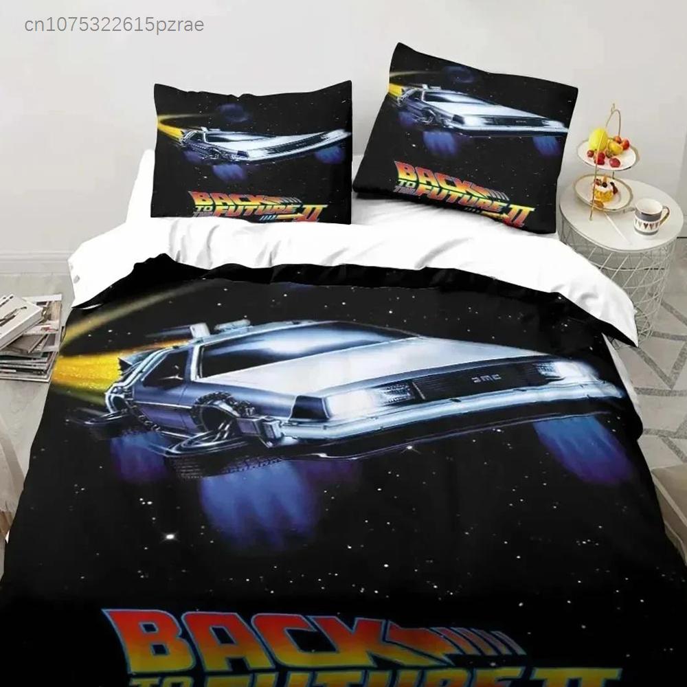 3D Back To The Future Classic Movie Retro Bedding Set Bed Three Piece Set Single Double Bed Queen Size King Quilt Cover Boy Gift