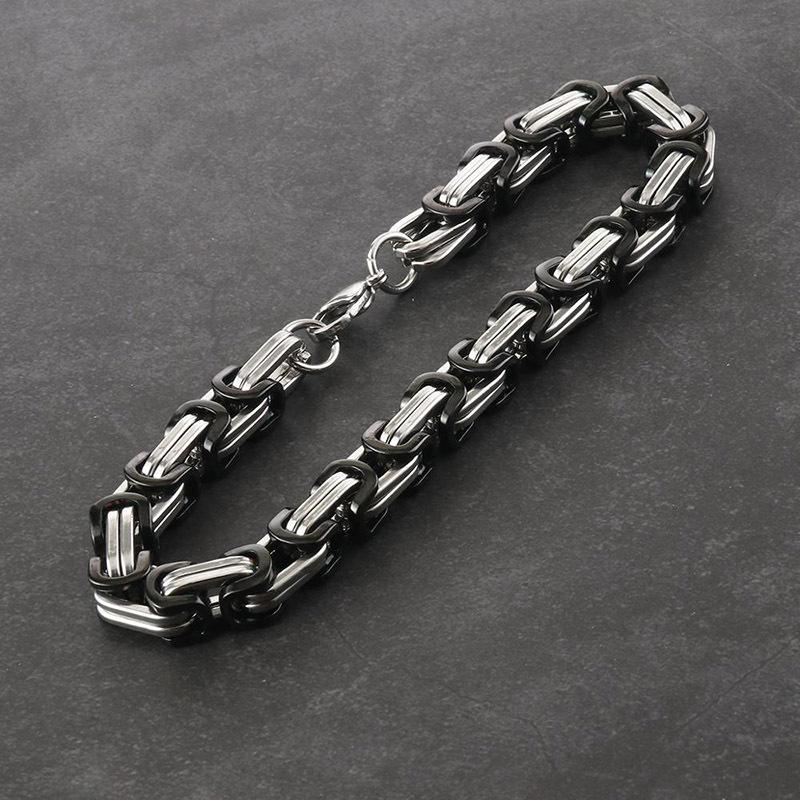 8mm Herenarmband - Duurzame 304 Roestvrij Staal Boxketting, 18K Goudkleurig Gecoat, Hip Hop Stijl, Geschikt voor Casual Outfits