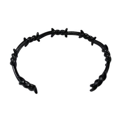 Herren Armreif Offener Armreif Verdreht Dornen Draht Titanstahl Geometrisches Armband Offener Armreif Stacheliger Schmuck Wikinger Armreifen