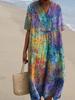 New Imitation Cotton Large Size Women's Shirt Short Sleeve Dress Ocean Vacation Company