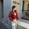 Piumino versione US corto termico ispessito con colletto alla coreana moda donna cappotto trendy, nuovo