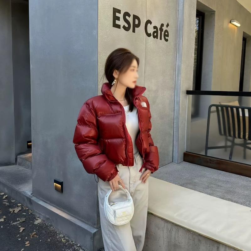 Piumino versione US corto termico ispessito con colletto alla coreana moda donna cappotto trendy, nuovo