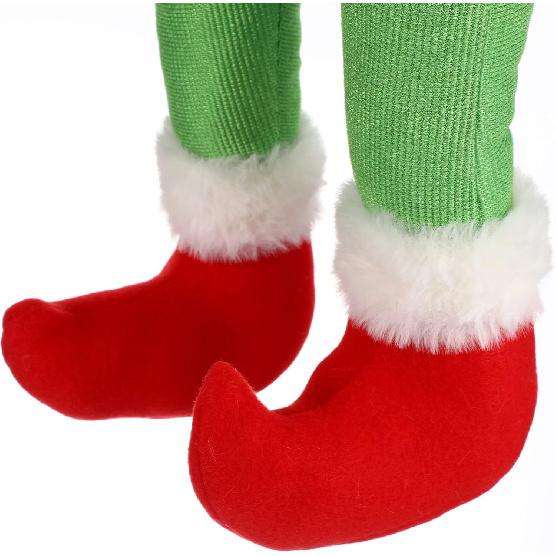 Elf Legs for Christmas Decorations Stuffed Elf Legs Ornament Green Elf Legs Pick Christmas Tree Mantel Wreaths Car Party Decoration