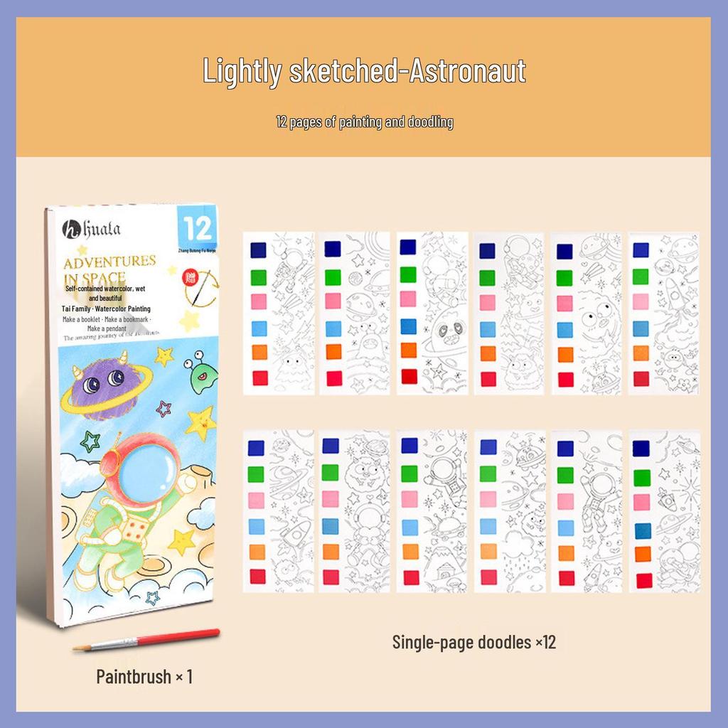 Children's Watercolor Coloring & Doodling Sticky Notes - Educational Drawing & Painting Book for Kindergarten